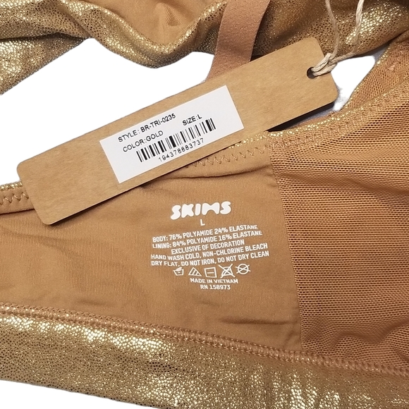 Skims FITS EVERYBODY Crossover BRALETTE Bra Gold Size Large NWT - Picture 4 of 9
